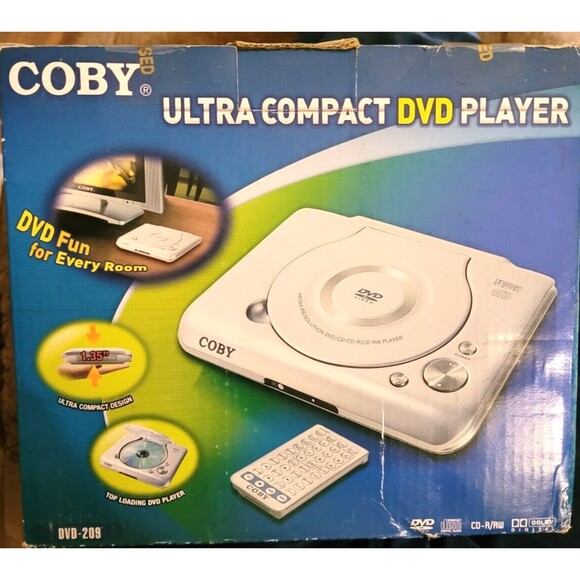 Coby Ultra Compact New DVD Player Model: DVD-209 Slim Design Top‎ Load - Picture 1 of 3